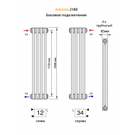 Радиатор Arbonia 2180/8 секций боковое подключение цвет антрацит RAL 7016
