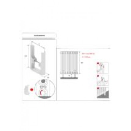 Комплект для напольного монтажа для 3-трубчатых радиаторов, цвет белый RAL 9016, 60770107 2хPGE Комплект для напольного монтажа для 3-трубчатых радиаторов, цвет белый RAL 9016, 60770107 2хPGE