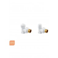 Термостатический и запорный вентили в угловом исполнении, цвет белый RAL 9016 ZV02350001