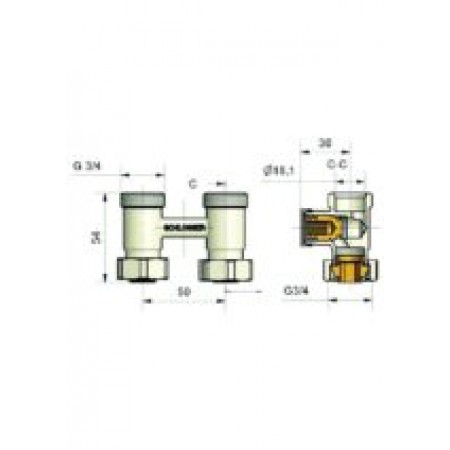 Узел подключения прямой Schlosser, цвет белый RAL 9016 (600700022) Узел подключения прямой Schlosser, цвет белый RAL 9016 (600700022)